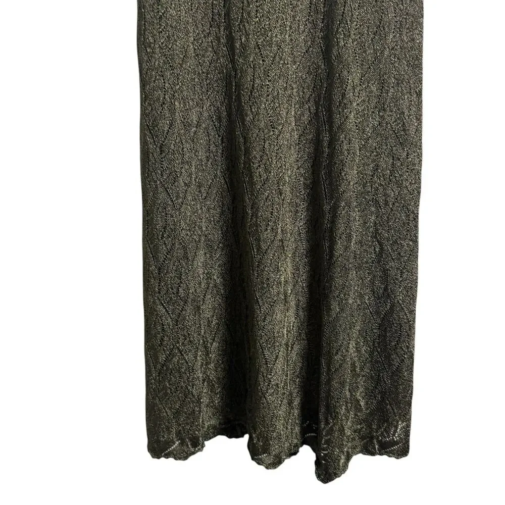 MISA Salma Gold Metallic Knit Sleeveless Scoop Neck Midi Dress Size XS - Picture 6 of 11